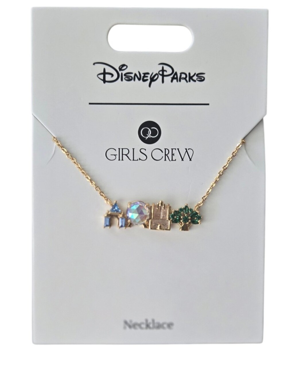Girls Crew Disney 4 Parks Necklace Gold Tone NWT